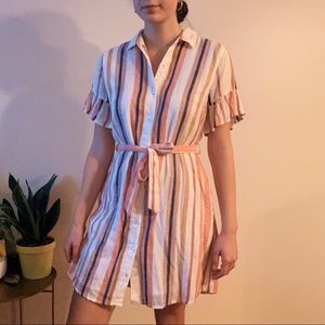 Striped Button down Dress